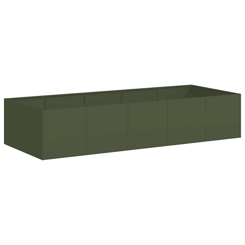 vidaXL Doniczka Oliwkowo-zielona 200x80x40 cm Stal