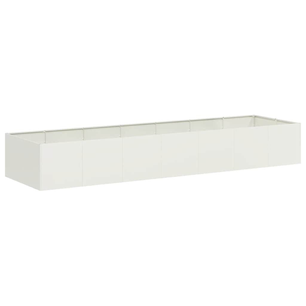 vidaXL Doniczka Biała 280x80x40 cm Stal