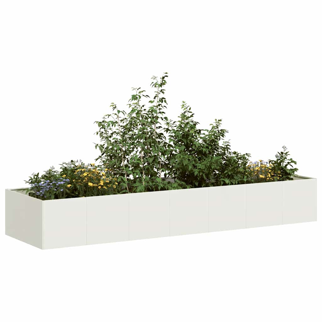 vidaXL Doniczka Biała 280x80x40 cm Stal