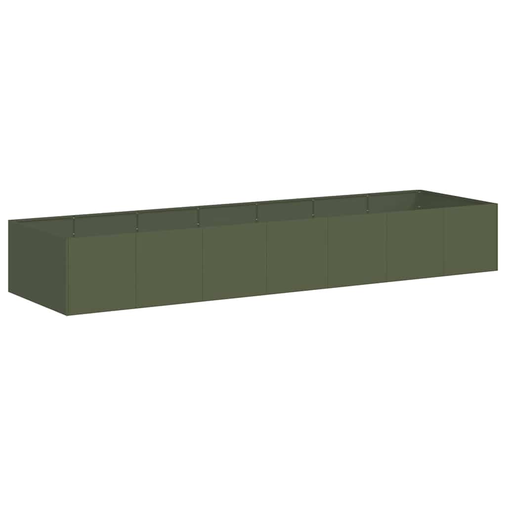 vidaXL Doniczka Oliwkowo-zielona 280x80x40 cm Stal