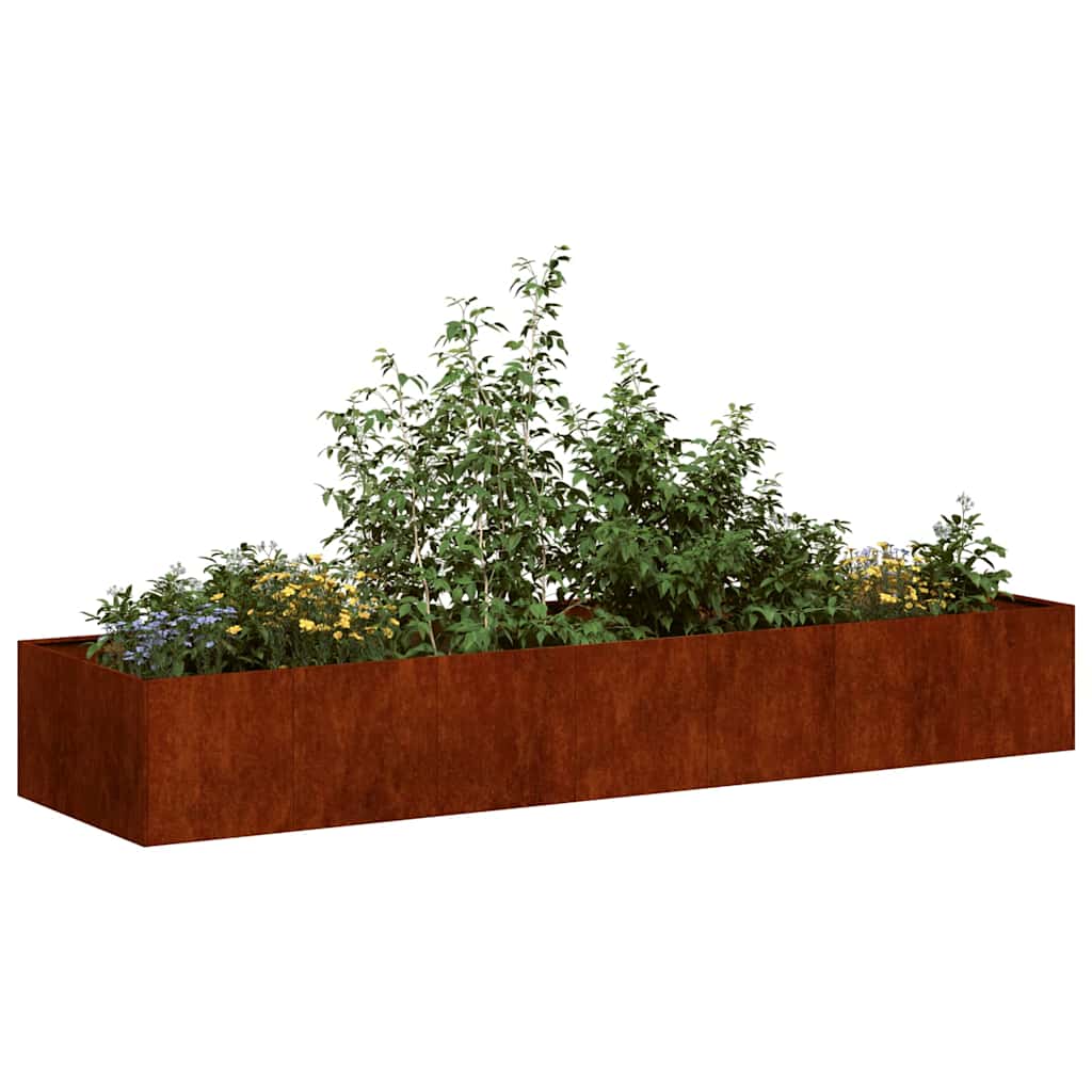 vidaXL Doniczka Rusty 280x80x40 cm Stal nierdzewna