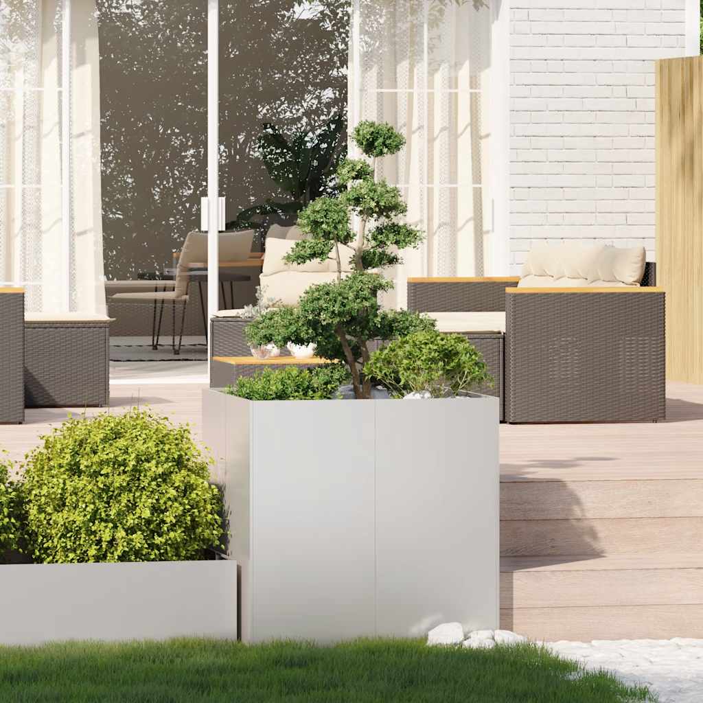 vidaXL Doniczka 80x80x80 cm Stal nierdzewna
