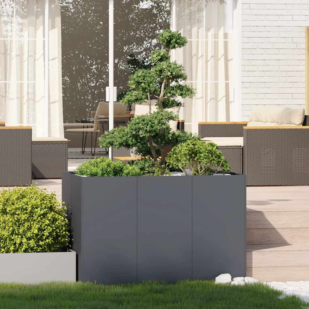 vidaXL Doniczka Antracyt 120x80x80 cm Stal