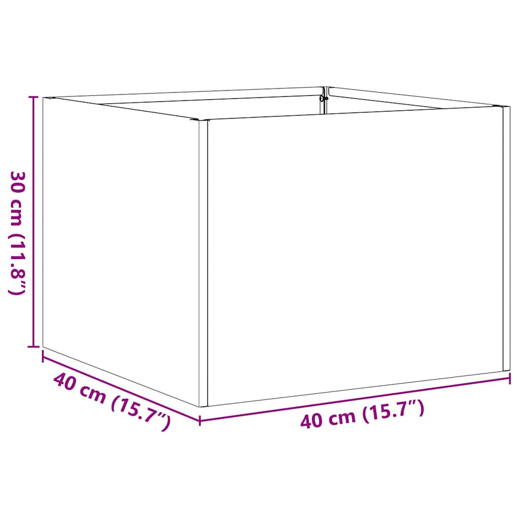 vidaXL Doniczka 40x40x30 cm Stal ocynkowana