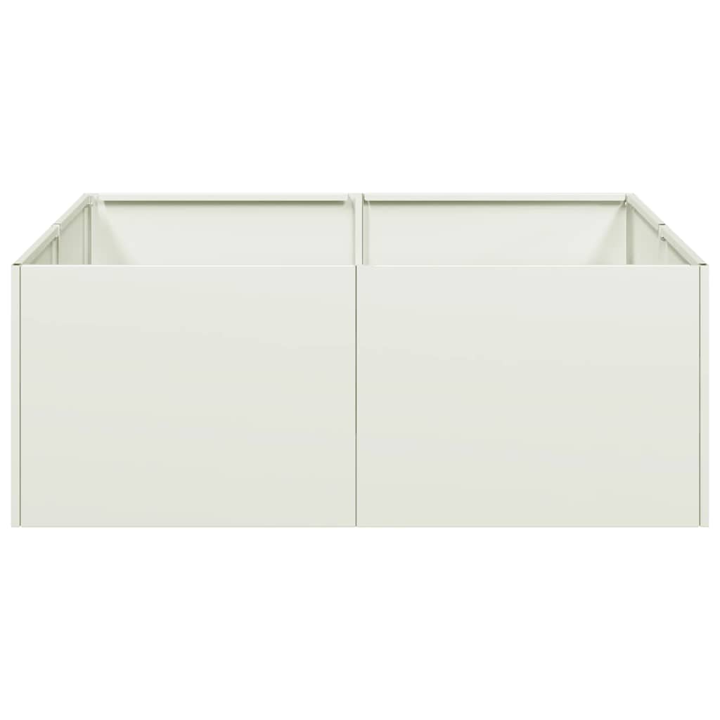 vidaXL Doniczka Biała 80x80x30 cm Stalowa