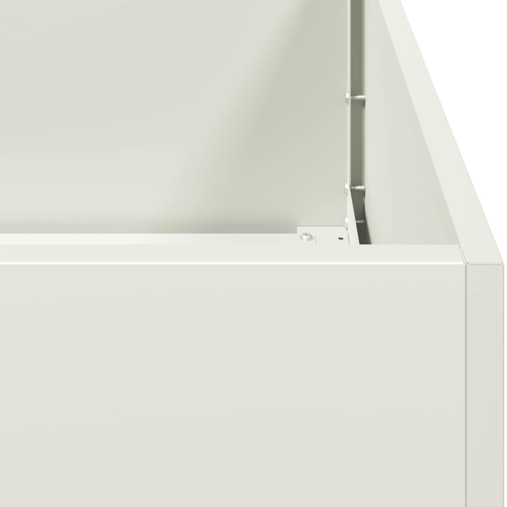 vidaXL Doniczka Biała 80x80x30 cm Stalowa