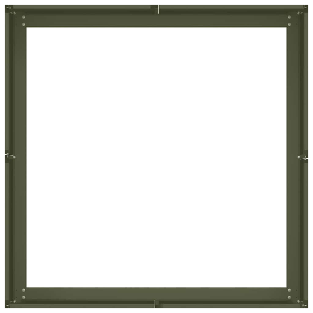 vidaXL Doniczka Oliwkowo-zielona 80x80x30 cm Stal