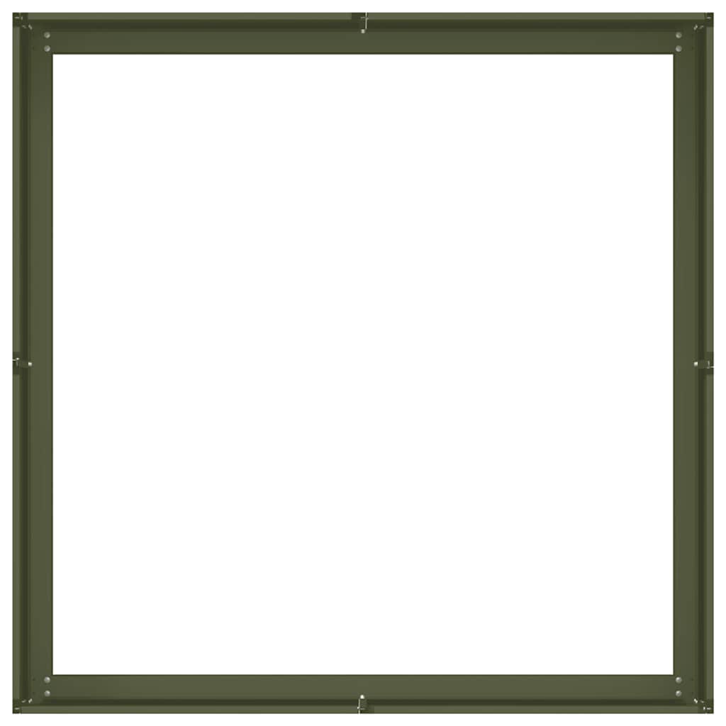 vidaXL Doniczka Oliwkowo-zielona 100x100x30 cm Stal