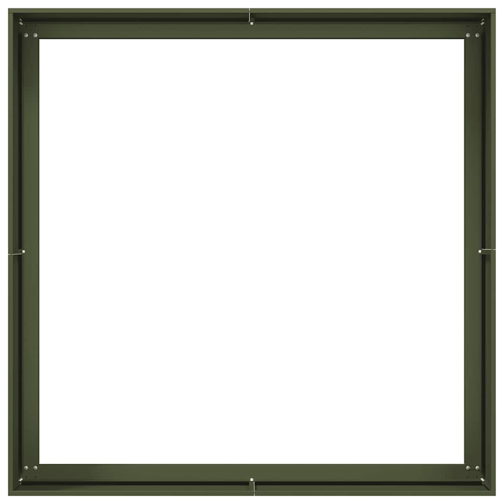 vidaXL Doniczka Oliwkowo-zielona 100x100x40 cm Stal