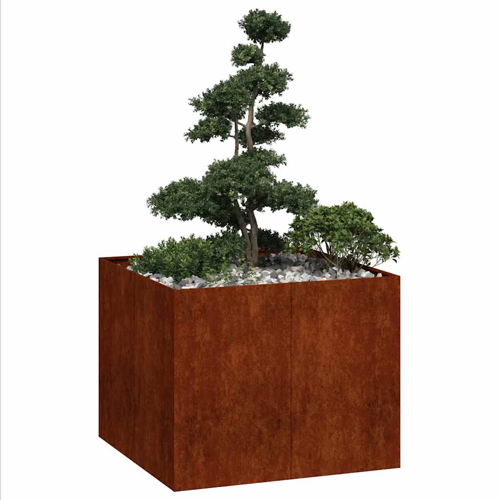 vidaXL Doniczka Rusty 100x100x80 cm Stal nierdzewna