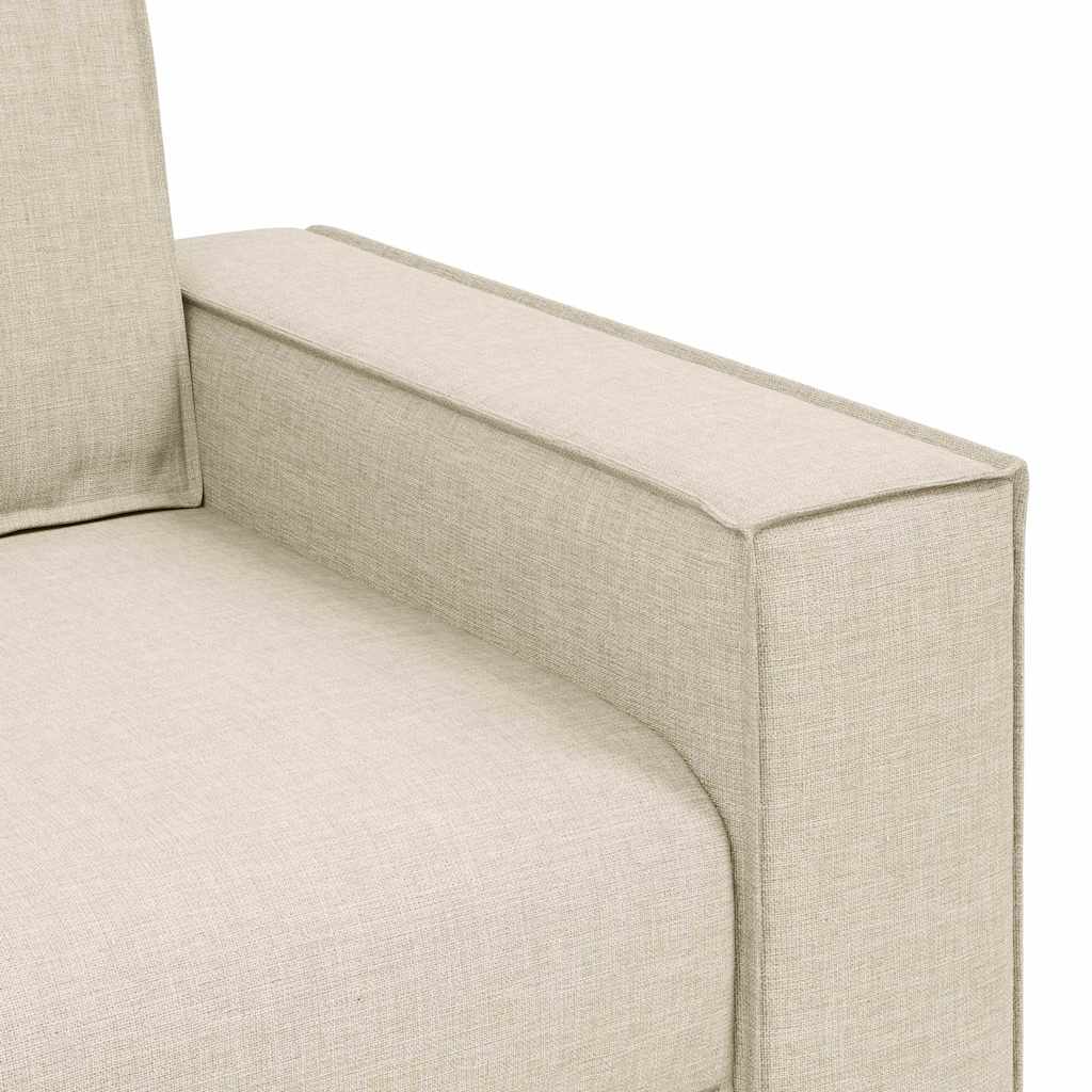 vidaXL Zestaw Sof 3 pcs Beżowy 220 x 80 x 84 cm Tkanina lniana