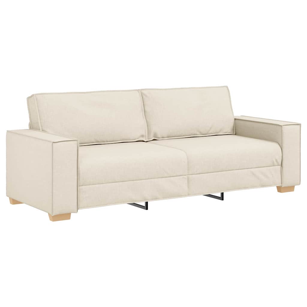 vidaXL Zestaw Sof 3 pcs Beżowy 220 x 80 x 84 cm Tkanina lniana