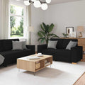 vidaXL Sofa 3 pcs Czarny 220 x 80 x 84 cm Tkanina lniana