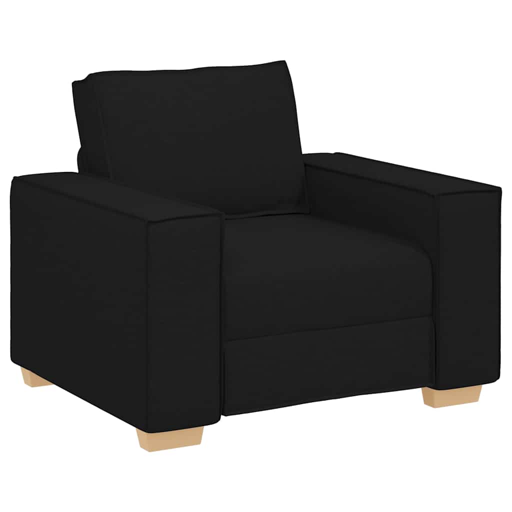 vidaXL Sofa 3 pcs Czarny 220 x 80 x 84 cm Tkanina lniana