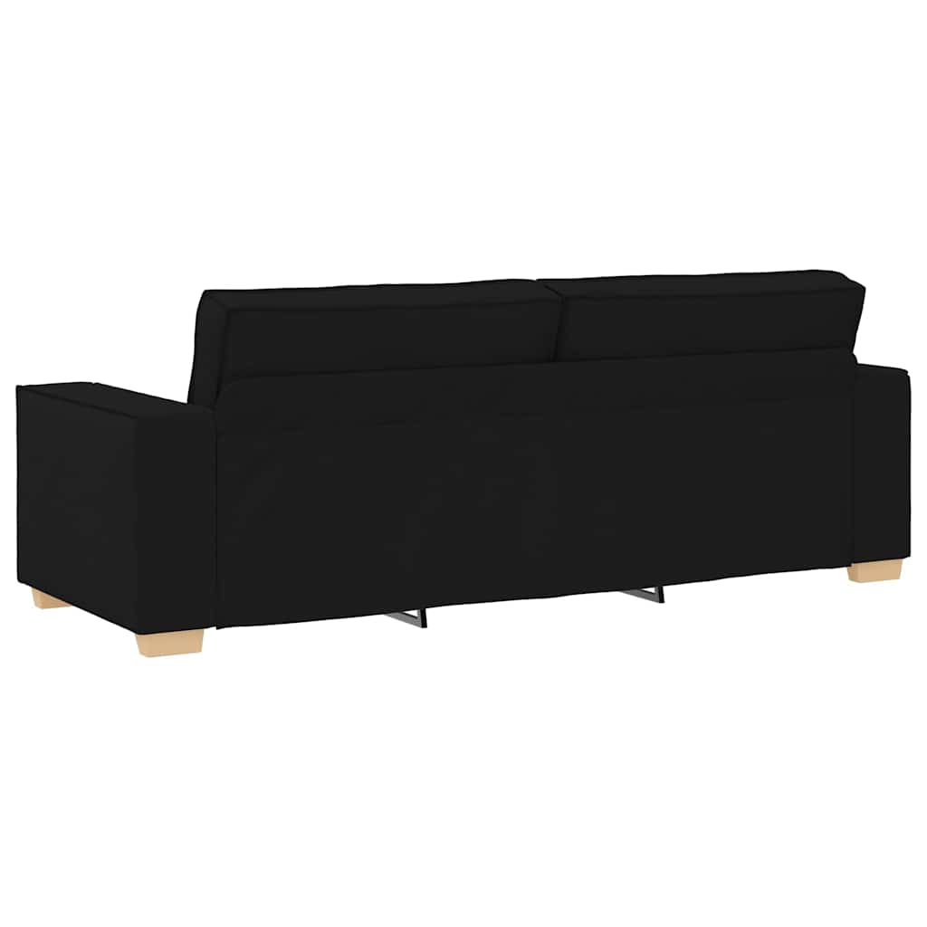 vidaXL Sofa 3 pcs Czarny 220 x 80 x 84 cm Tkanina lniana