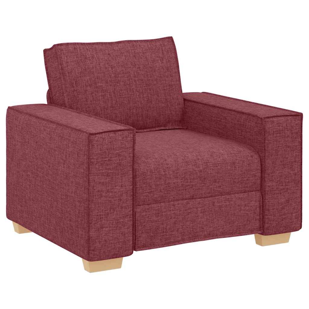 vidaXL Sofa 3 pcs Czerwone wino 220 x 80 x 84 cm Tkanina lniana
