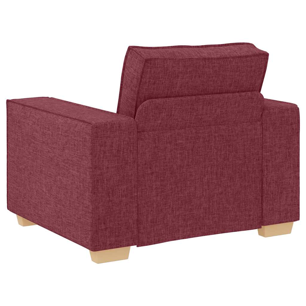vidaXL Sofa 3 pcs Czerwone wino 220 x 80 x 84 cm Tkanina lniana