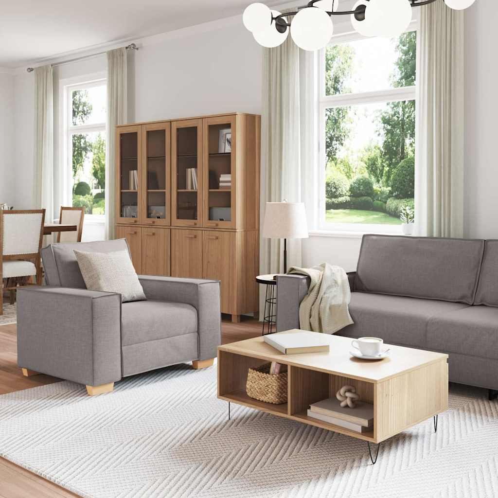 vidaXL Sofa 3 pcs Ciemnoszary 220 x 80 x 84 cm Tkanina lniana