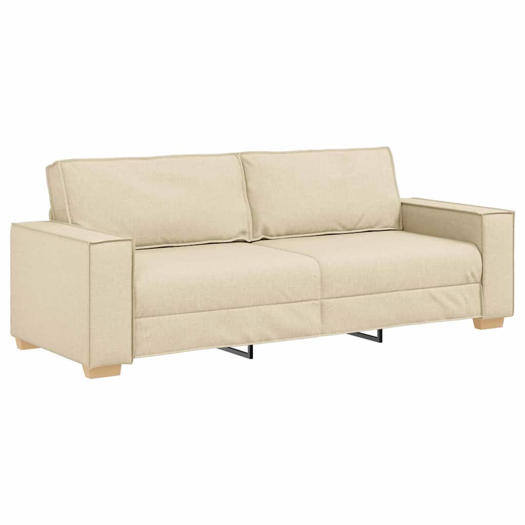 vidaXL Sofa 3 pcs Kremowy 220 x 80 x 84 cm Tkanina lniana