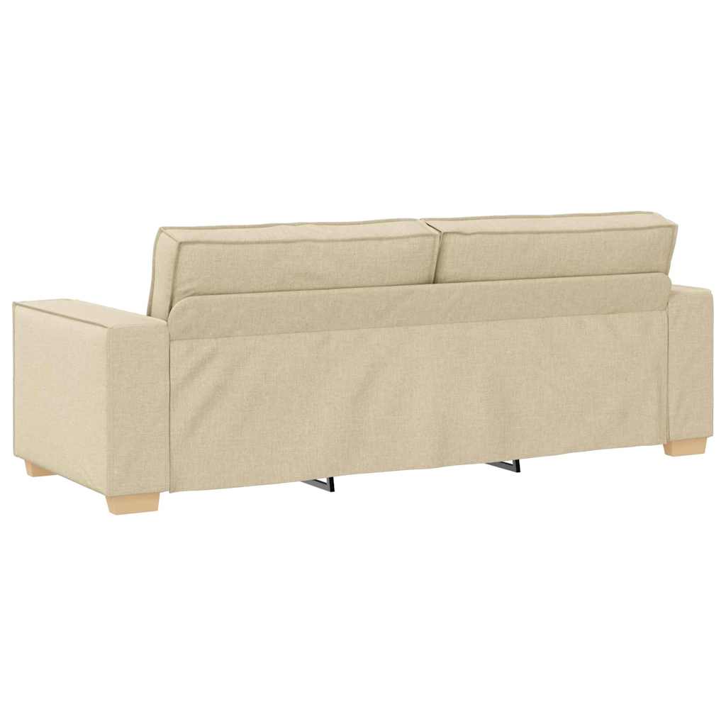 vidaXL Sofa 3 pcs Kremowy 220 x 80 x 84 cm Tkanina lniana