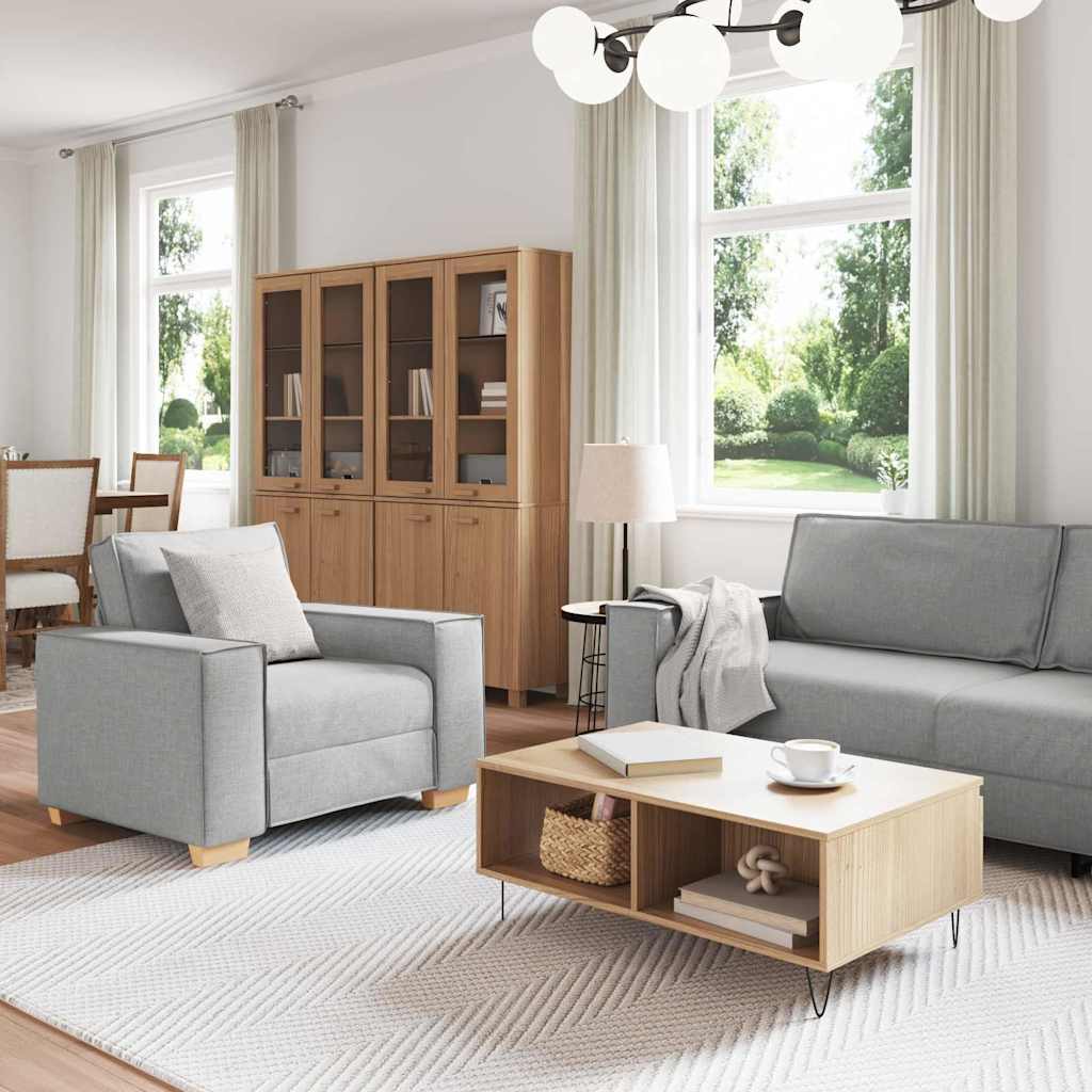 vidaXL Sofa 3 szt. Szary chmur Tkanina lniana