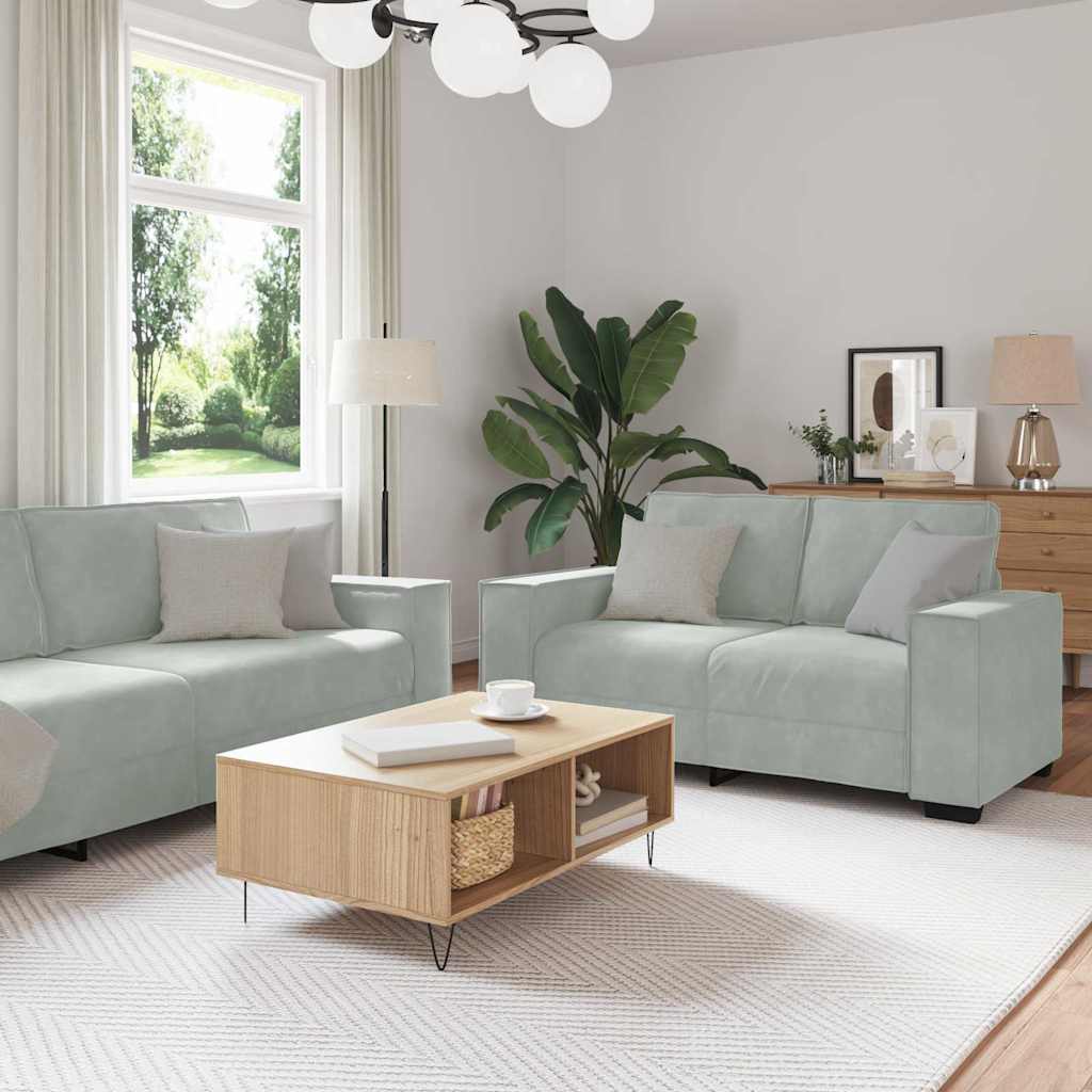 vidaXL Sofa 3 szt. Jasnoszary Tkanina lniana