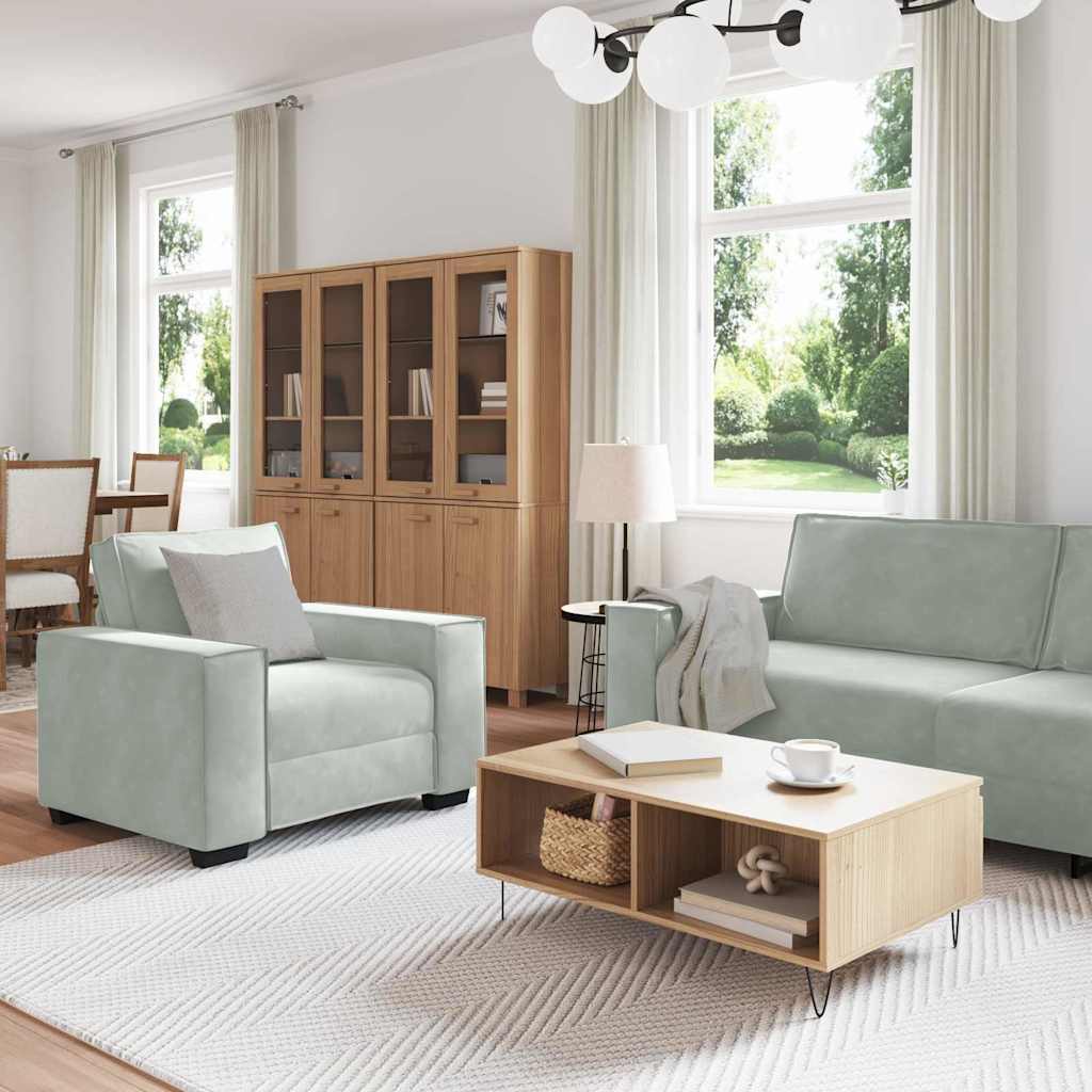 vidaXL Sofa 3 szt. Jasnoszary Tkanina lniana