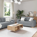 vidaXL Sofa 3 szt. Jasnoszary Tkanina lniana