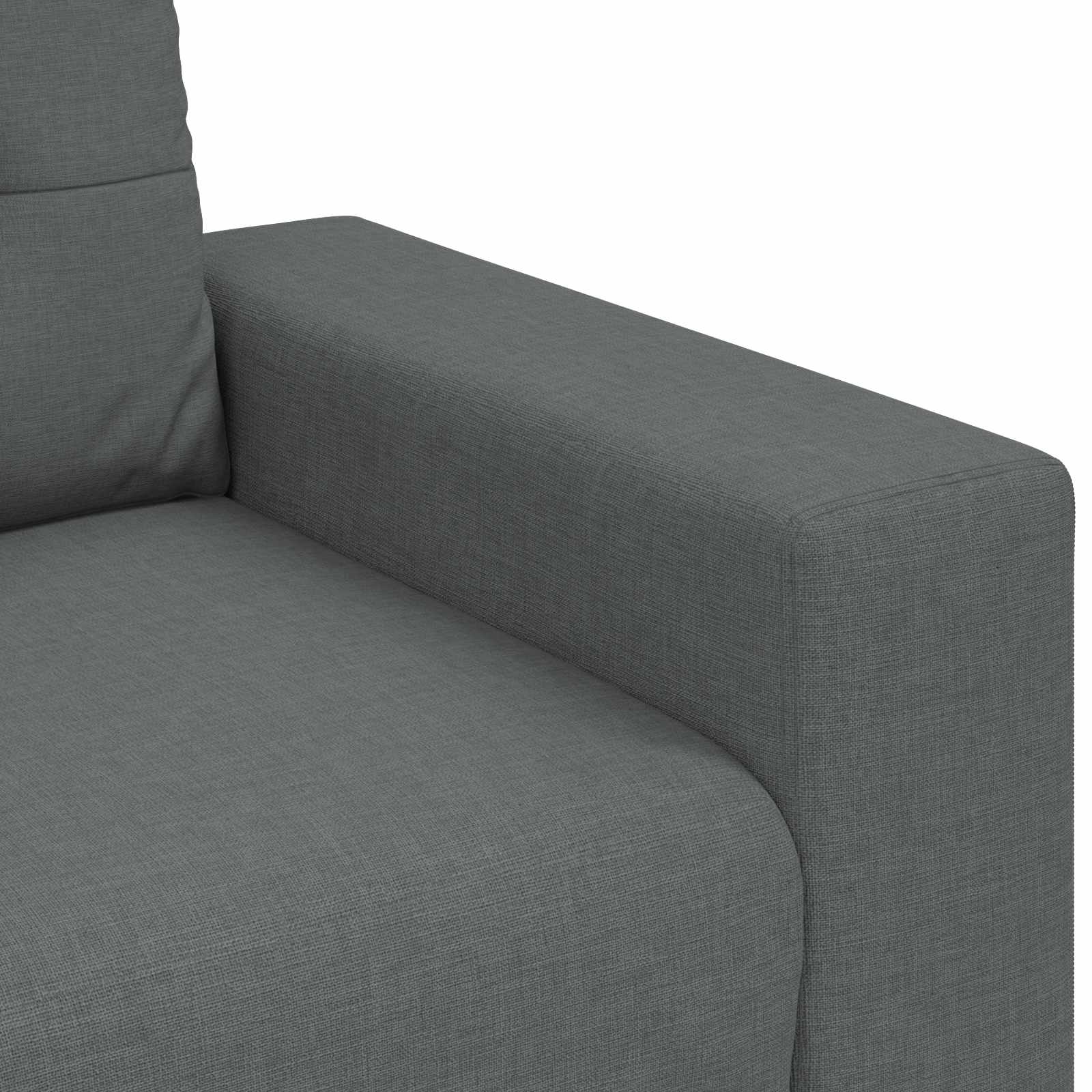 vidaXL Sofa 3 pcs Ciemnoszary 221 x 80 x 80 cm Tkanina lniana