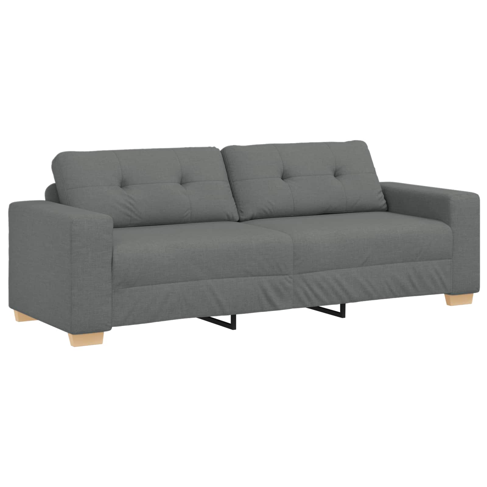 vidaXL Sofa 3 pcs Ciemnoszary 221 x 80 x 80 cm Tkanina lniana