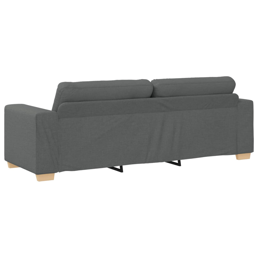 vidaXL Sofa 3 pcs Ciemnoszary 221 x 80 x 80 cm Tkanina lniana