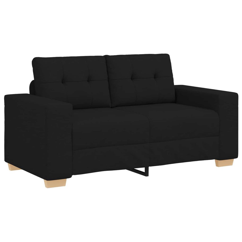 vidaXL Sofa 3 pcs Czarny 221 x 80 x 80 cm Tkanina lniana