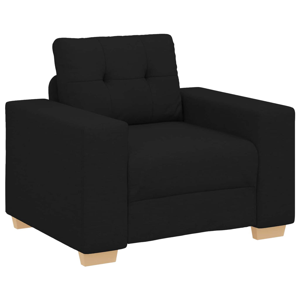 vidaXL Sofa 3 pcs Czarny 221 x 80 x 80 cm Tkanina lniana