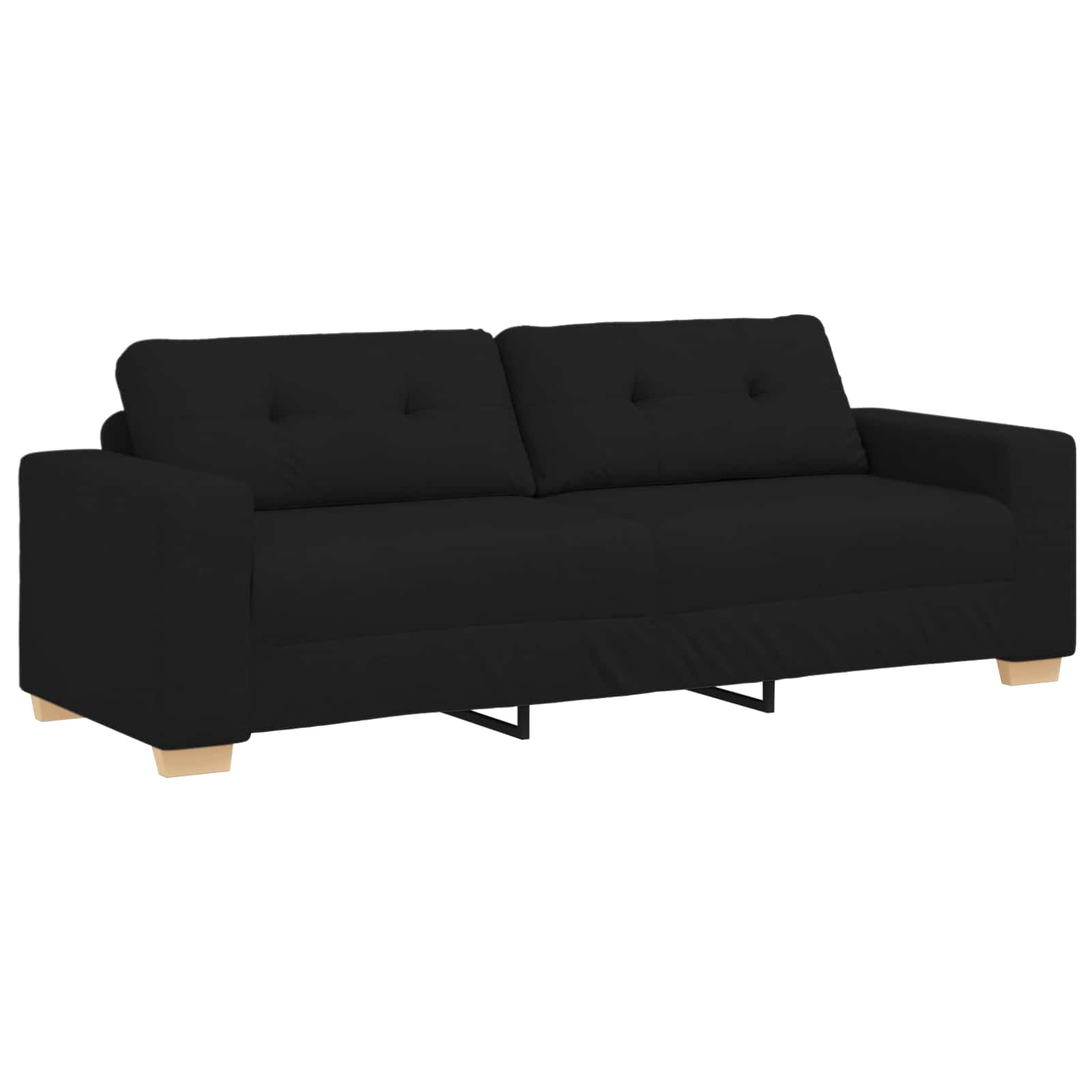 vidaXL Sofa 3 pcs Czarny 221 x 80 x 80 cm Tkanina lniana