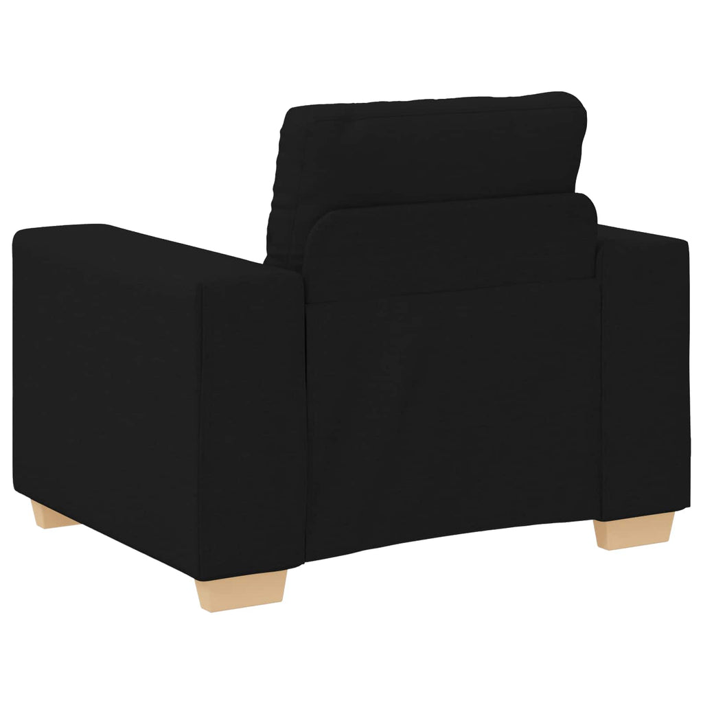 vidaXL Sofa 3 pcs Czarny 221 x 80 x 80 cm Tkanina lniana
