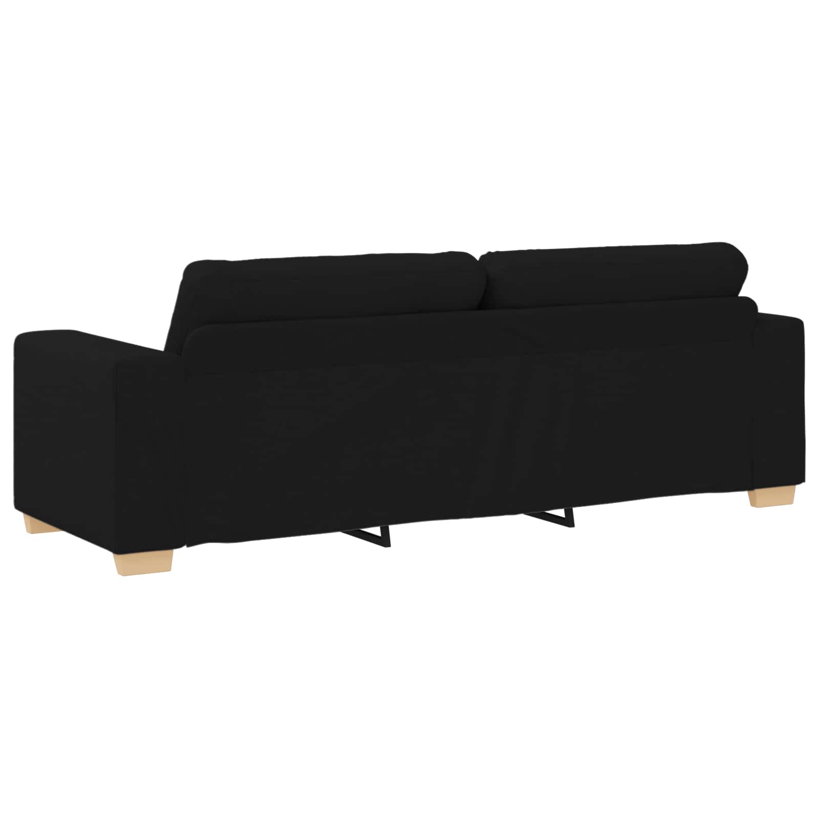 vidaXL Sofa 3 pcs Czarny 221 x 80 x 80 cm Tkanina lniana