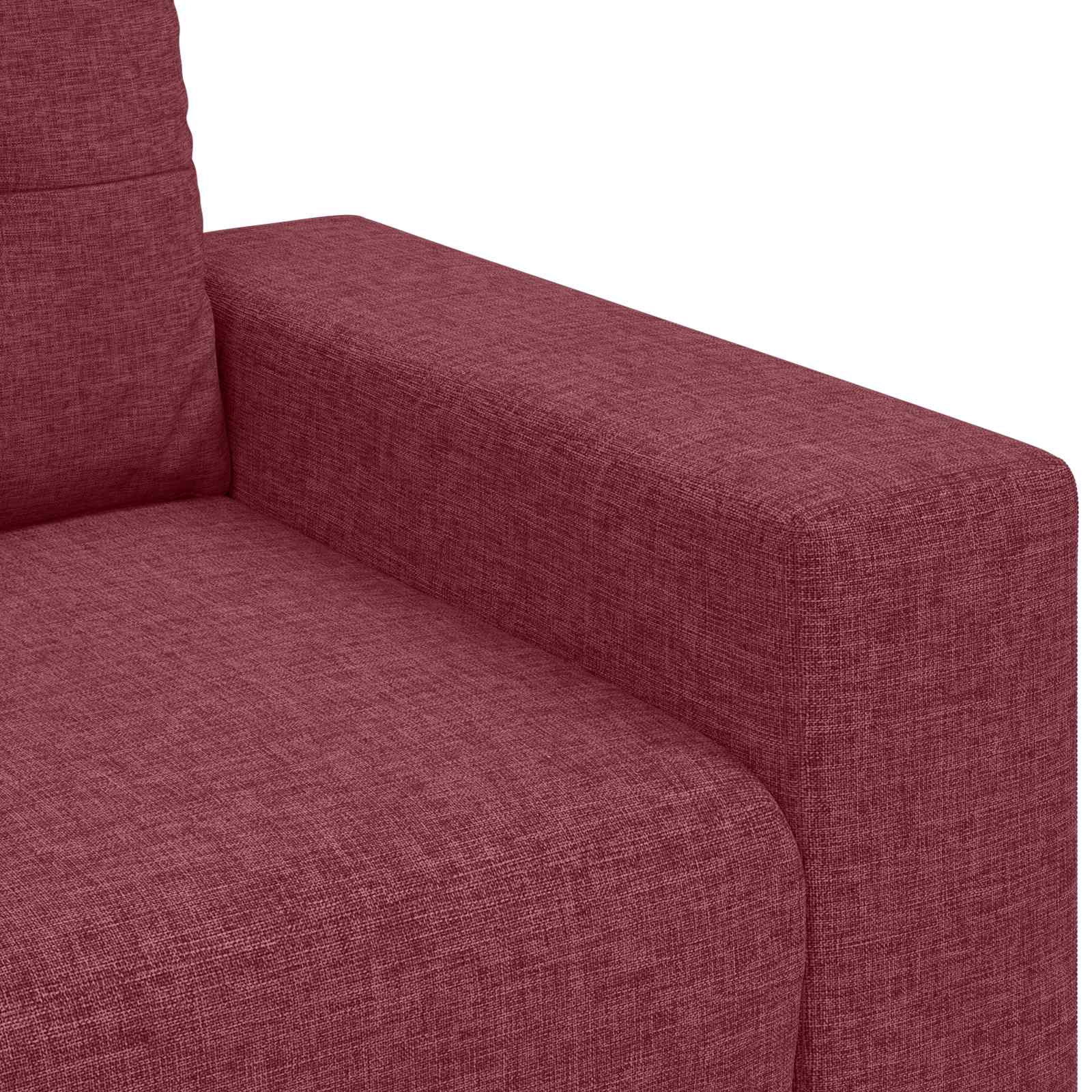 vidaXL Sofa 3 pcs Czerwony Wiatr 221 x 80 x 80 cm Tkanina lniana