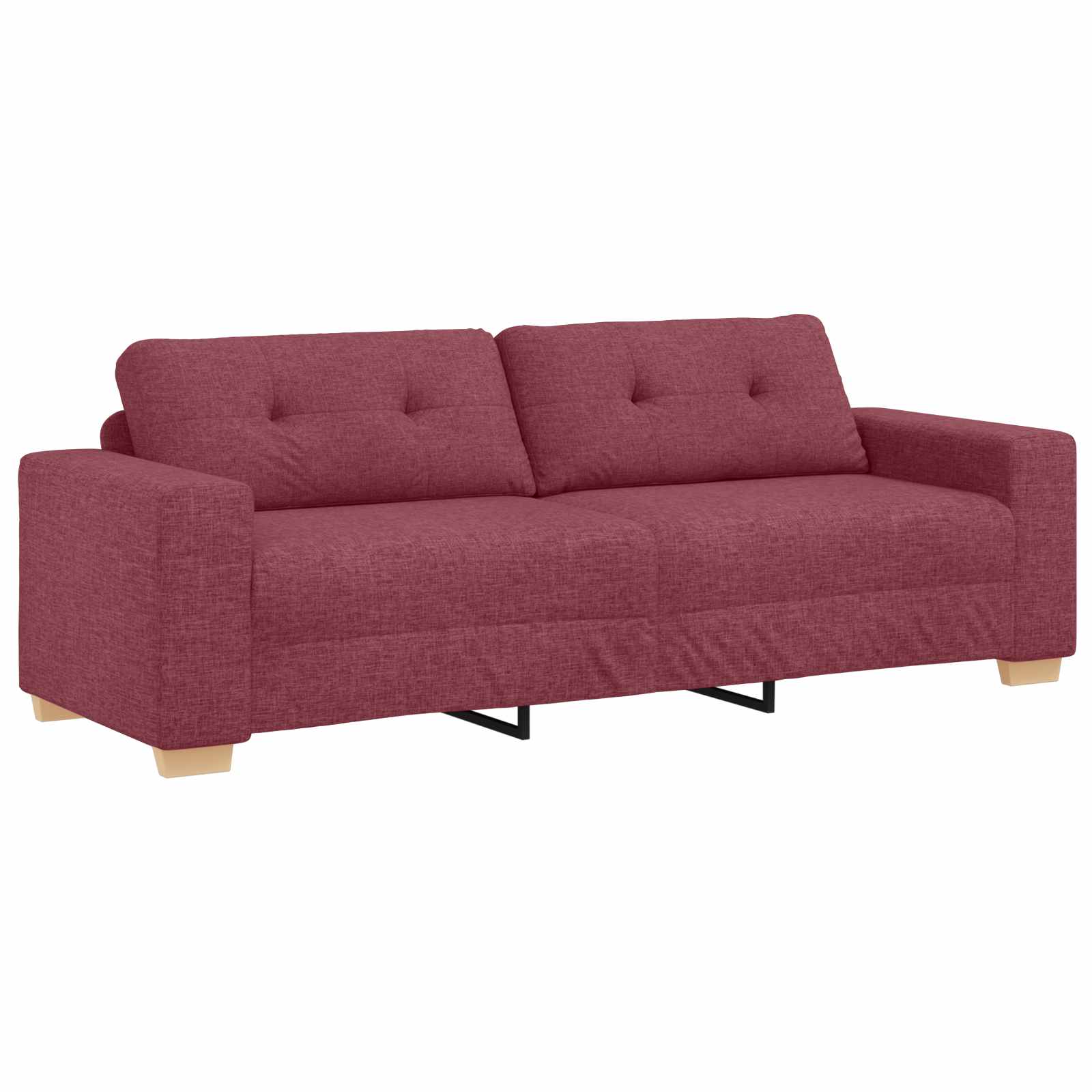 vidaXL Sofa 3 pcs Czerwony Wiatr 221 x 80 x 80 cm Tkanina lniana