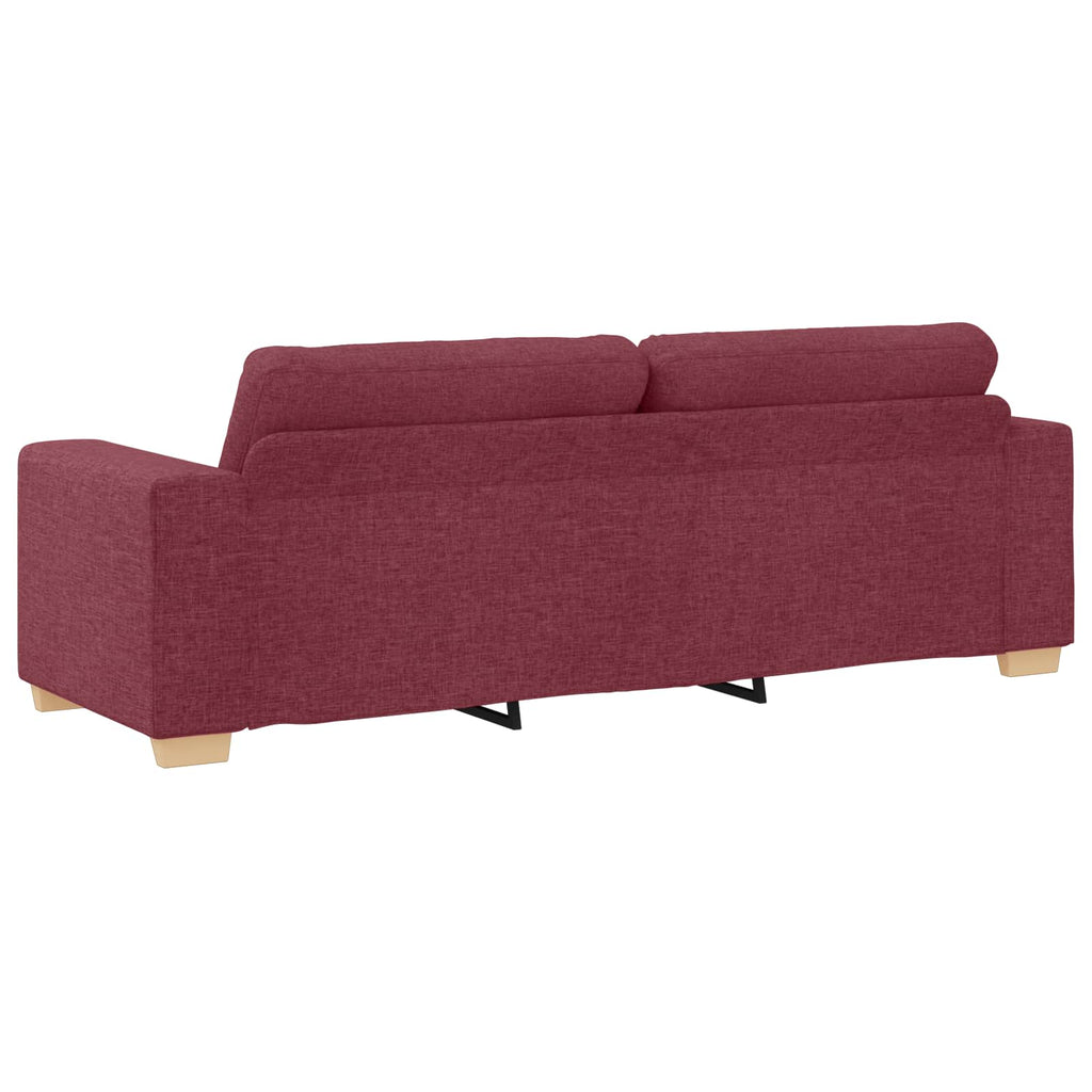 vidaXL Sofa 3 pcs Czerwony Wiatr 221 x 80 x 80 cm Tkanina lniana