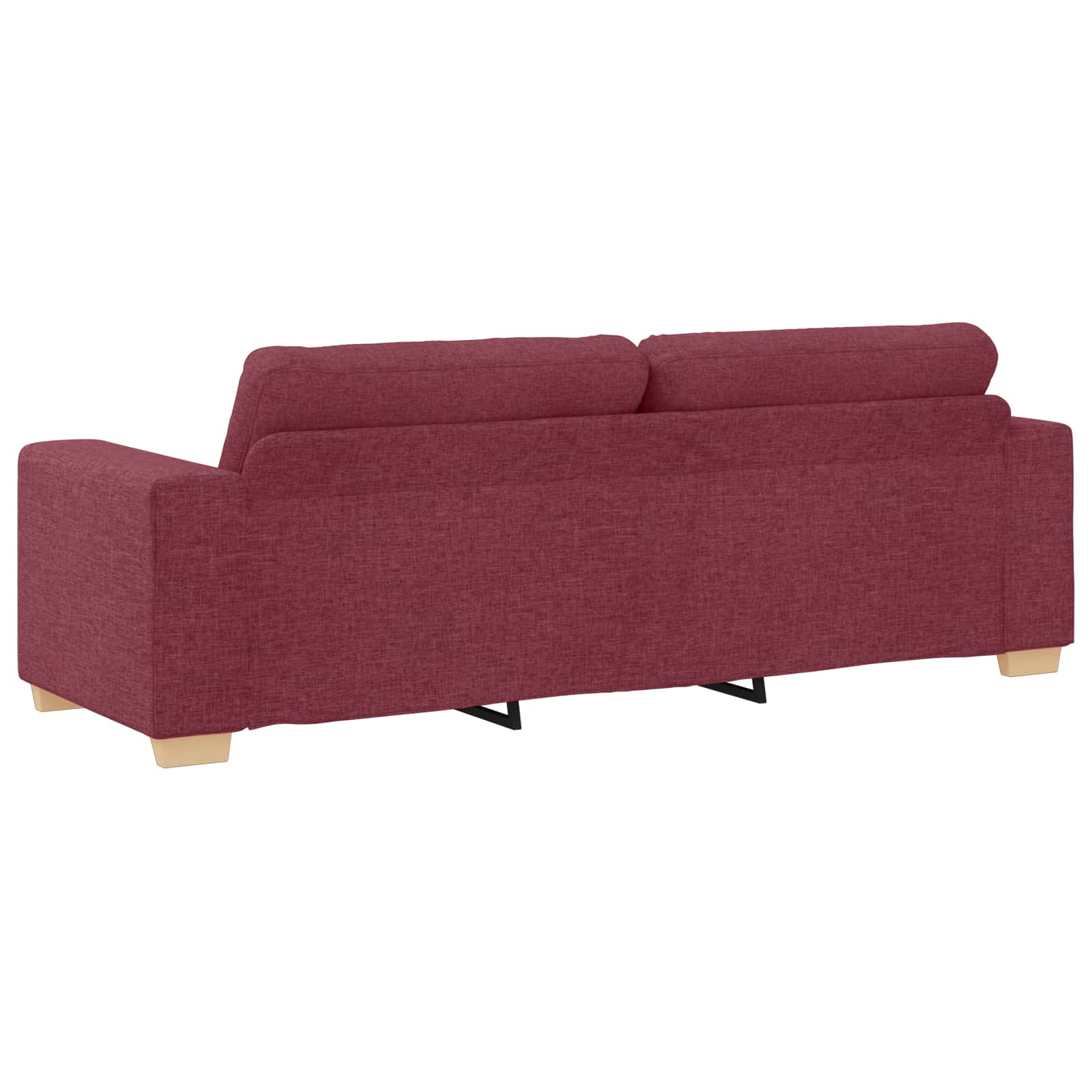 vidaXL Sofa 3 pcs Czerwony Wiatr 221 x 80 x 80 cm Tkanina lniana