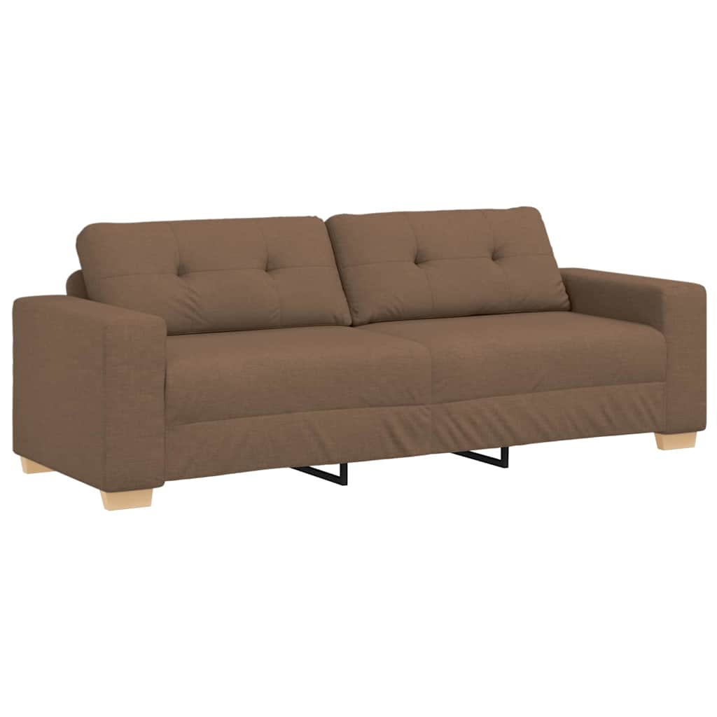 vidaXL Sofa 3 szt. Brązowy Tkanina lniana