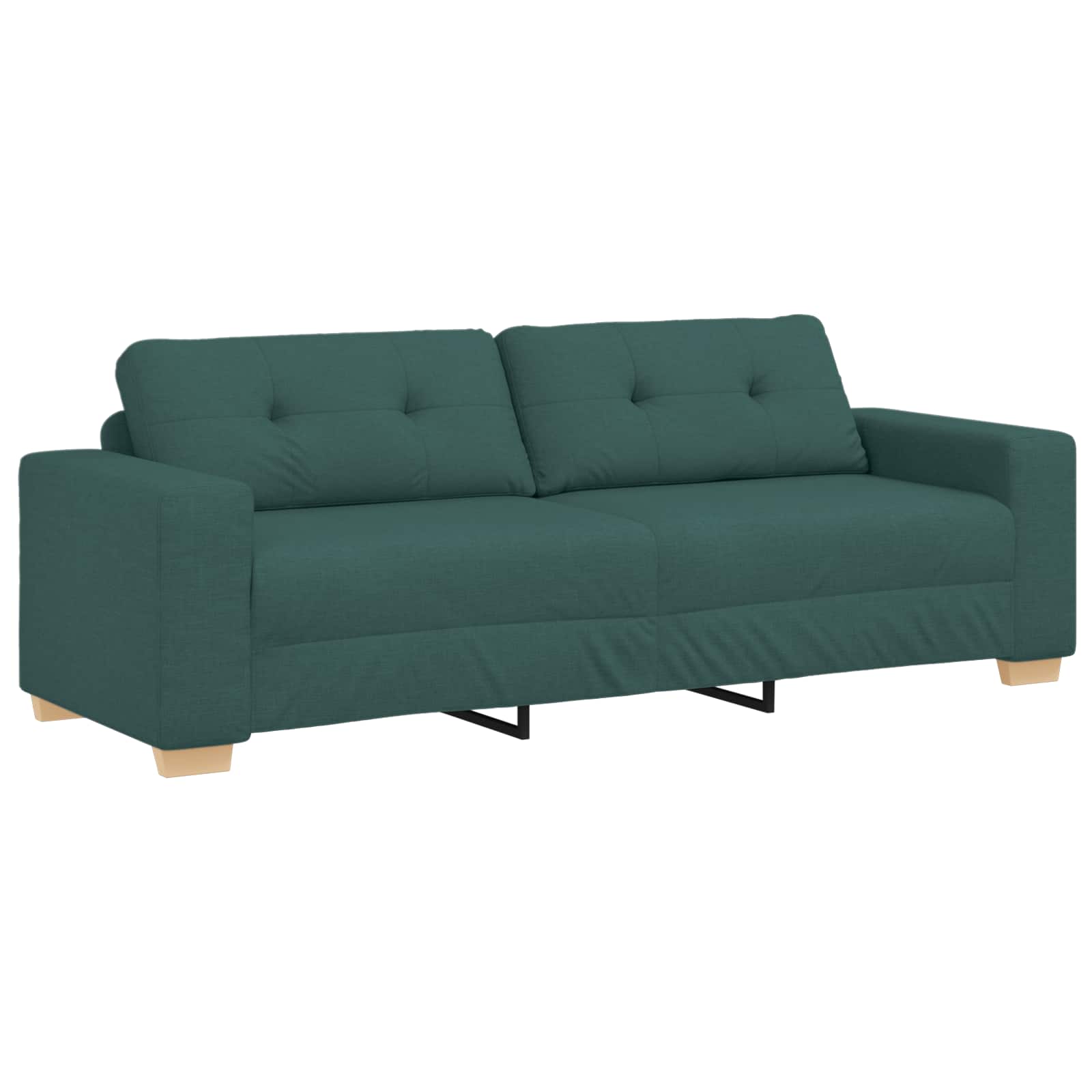 vidaXL Sofa 3 pcs Ciemna zieleń 221 x 80 x 80 cm Tkanina lniana