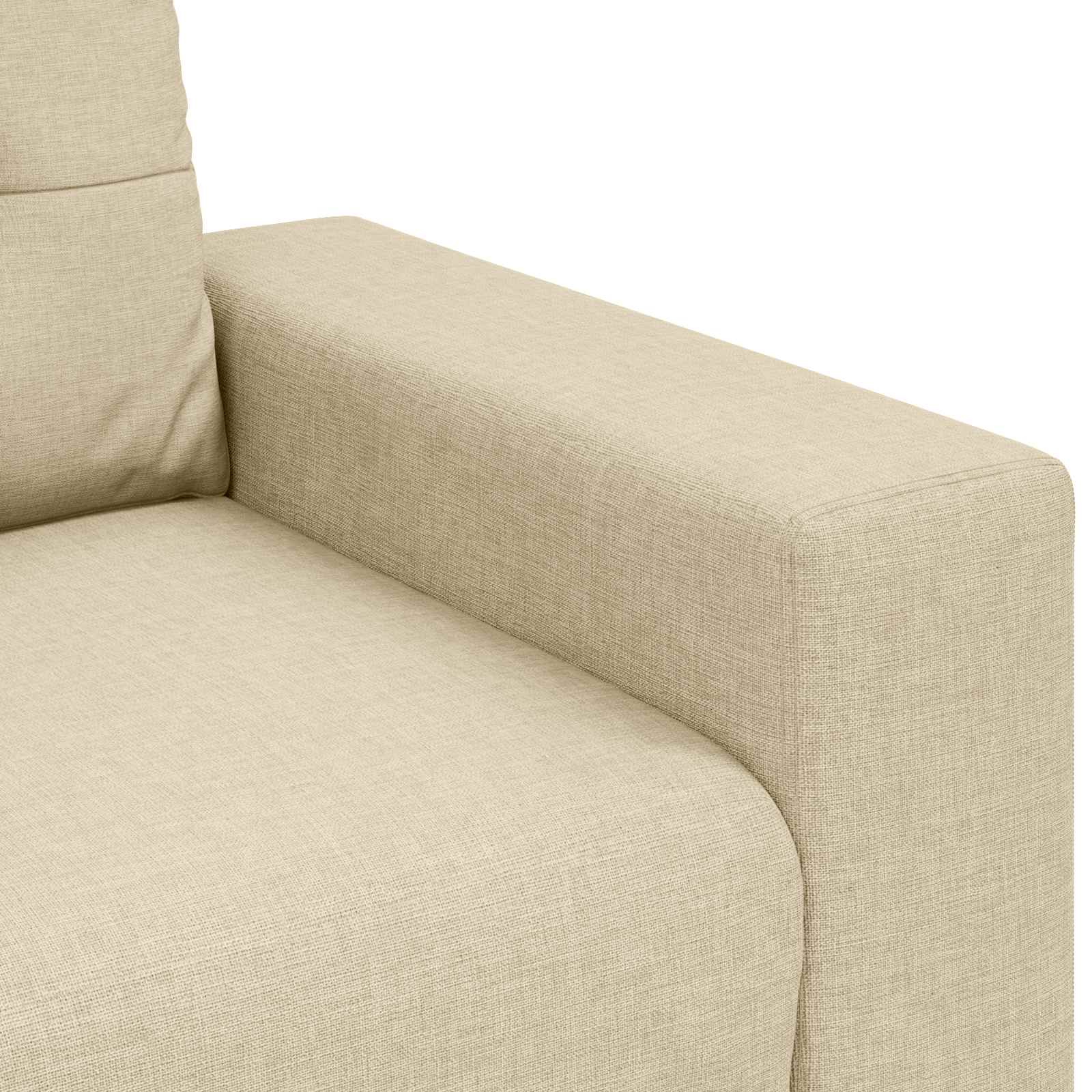 vidaXL Sofa 3 pcs Kremowy 221 x 80 x 80 cm Tkanina lniana