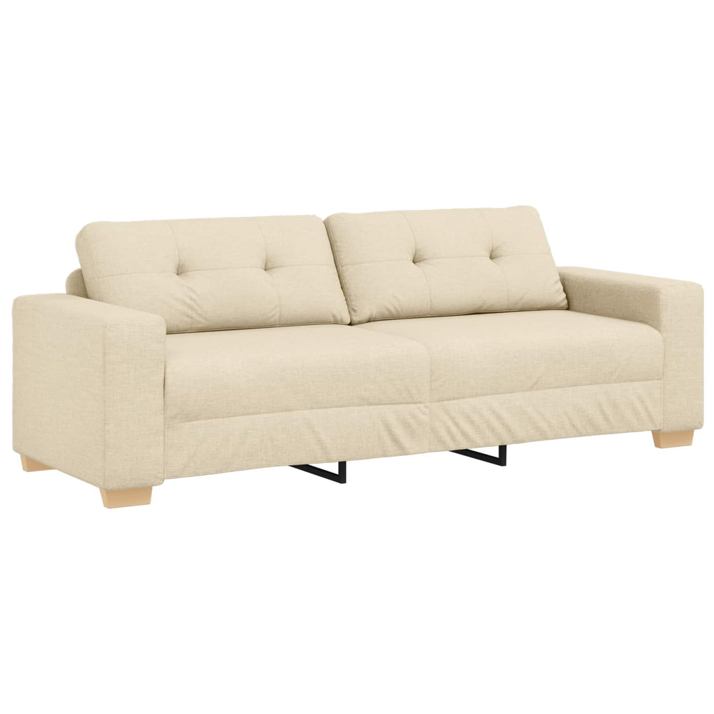 vidaXL Sofa 3 pcs Kremowy 221 x 80 x 80 cm Tkanina lniana