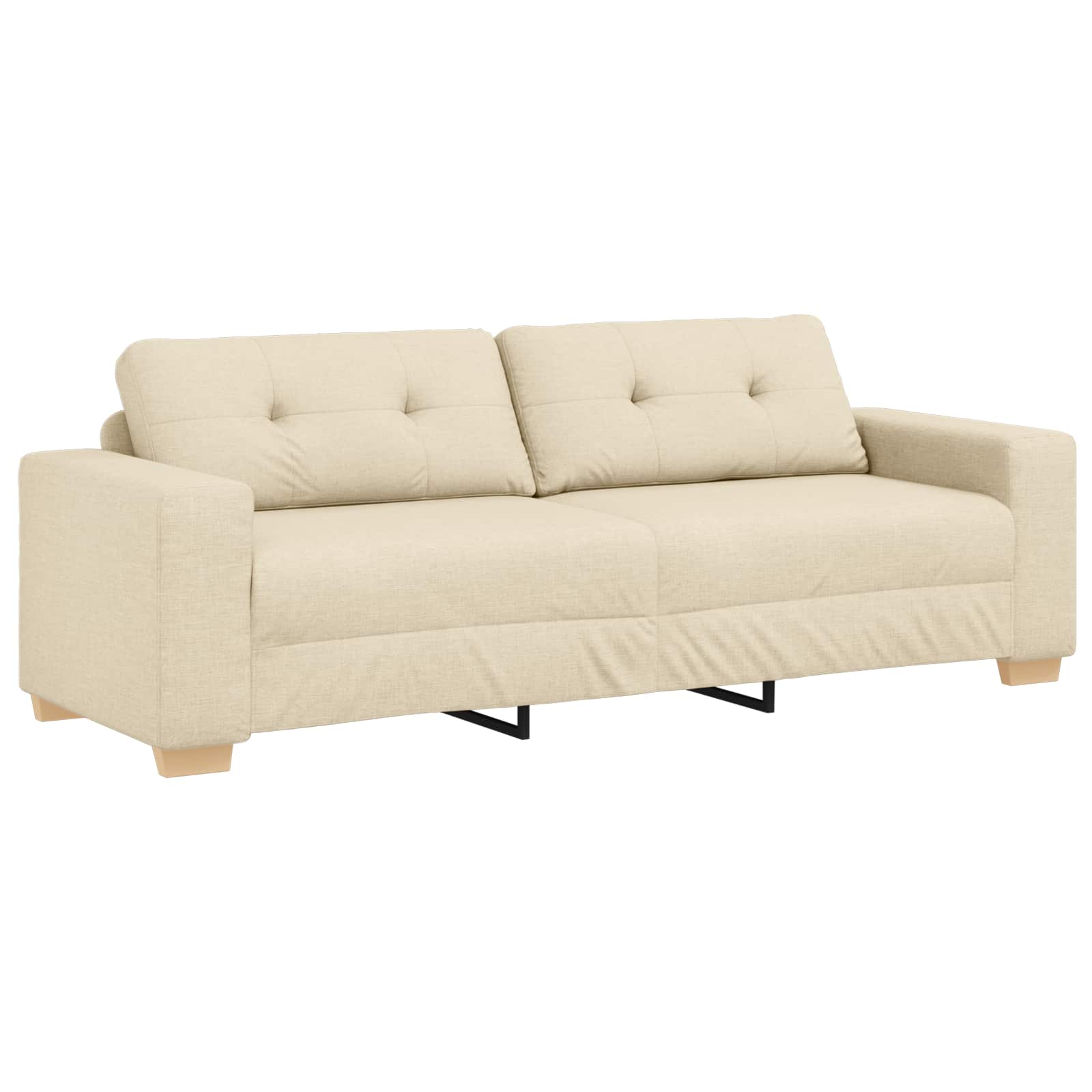 vidaXL Sofa 3 pcs Kremowy 221 x 80 x 80 cm Tkanina lniana