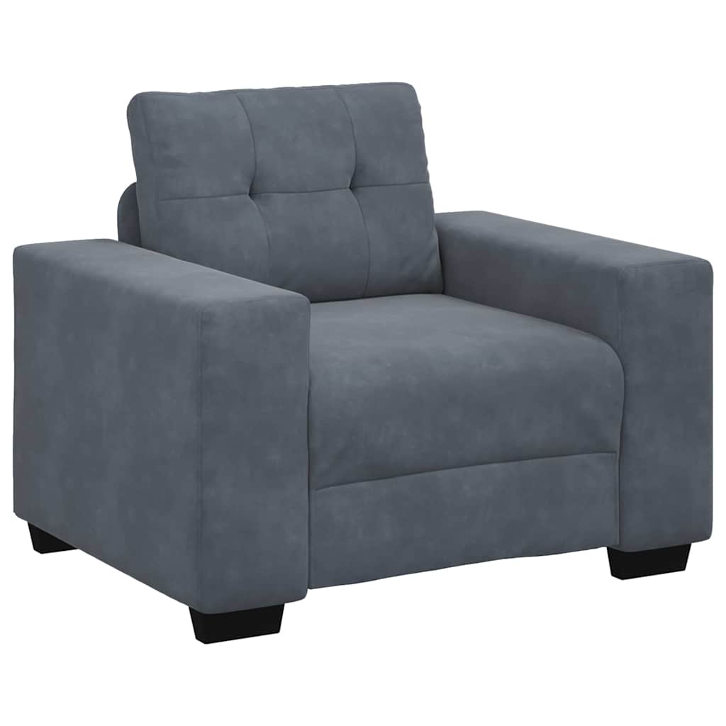 vidaXL Zestaw Sof 3 pcs Ciemnoszary 221 x 80 x 80 cm Aksamit