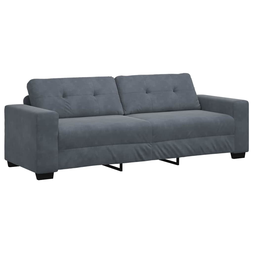 vidaXL Zestaw Sof 3 pcs Ciemnoszary 221 x 80 x 80 cm Aksamit