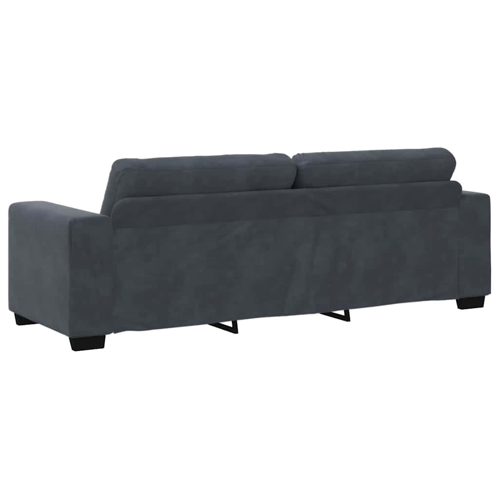 vidaXL Zestaw Sof 3 pcs Ciemnoszary 221 x 80 x 80 cm Aksamit
