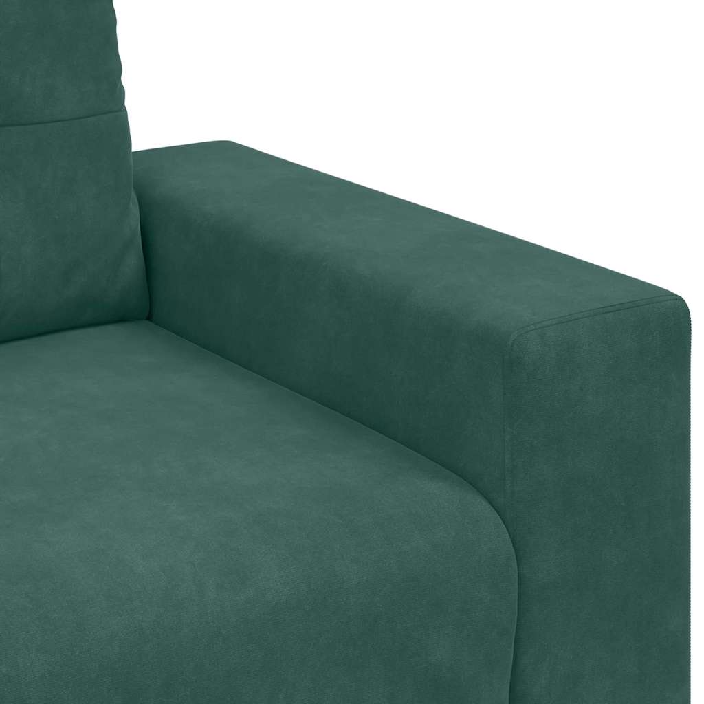 vidaXL Zestaw Sof 3 pcs Ciemna zieleń 221 x 80 x 80 cm Aksamit