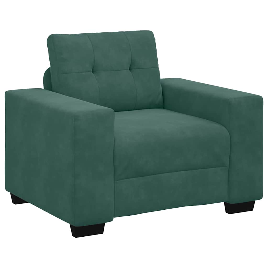 vidaXL Zestaw Sof 3 pcs Ciemna zieleń 221 x 80 x 80 cm Aksamit